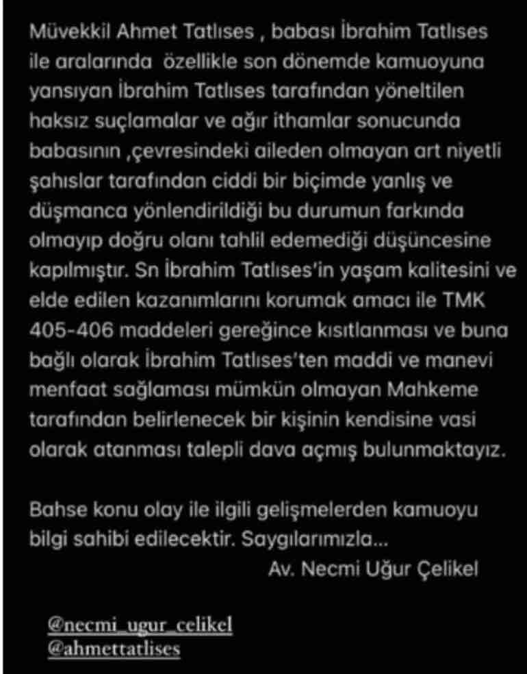 ahmet tatlises den ibrahim tatlises e dava 